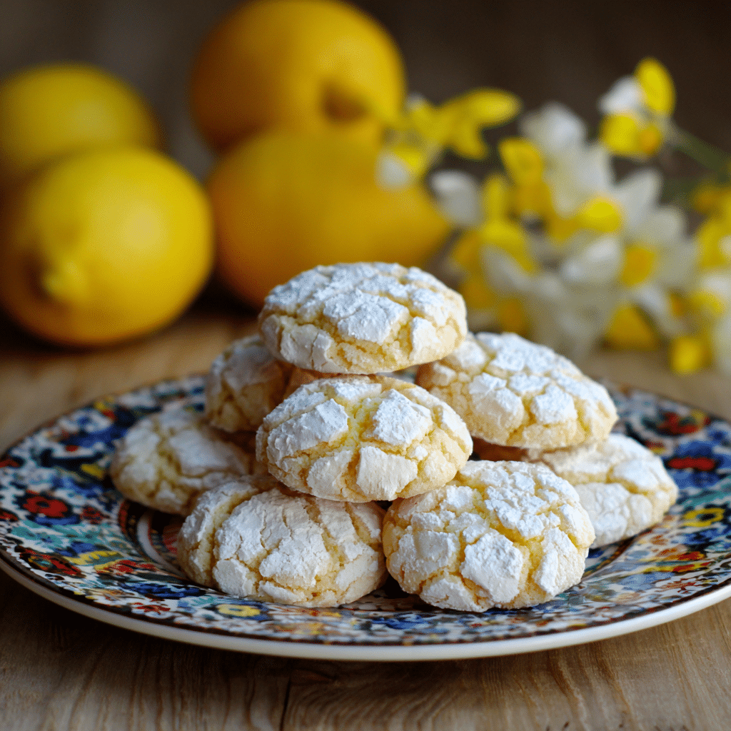 Lemon Crinkle Cookies for Spring – Little Bites of Sunshine from My Cretan Kitchen