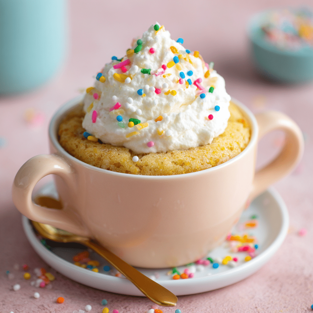 Microwave Vanilla Mug Cake with Frosting – A Warm Little Hug in a Cup
