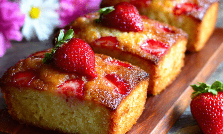 Mini Strawberry Pound Cake Loaves