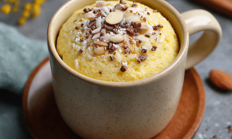 Moist Eggless Vanilla Mug Cake
