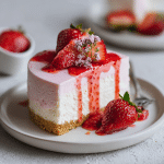 No-Bake Strawberry Cheesecake with Sauce