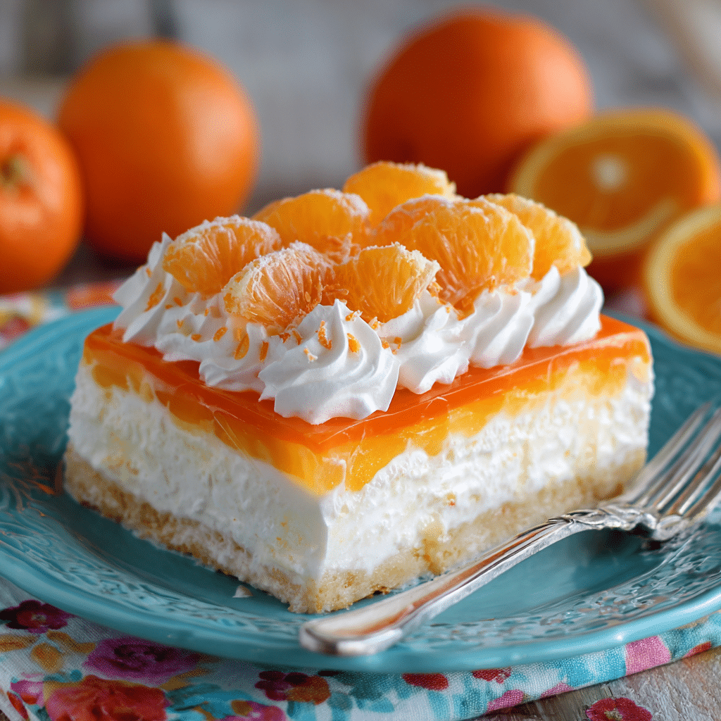 Orange Creamsicle Jello Poke Cake (the happiest slice of sunshine)