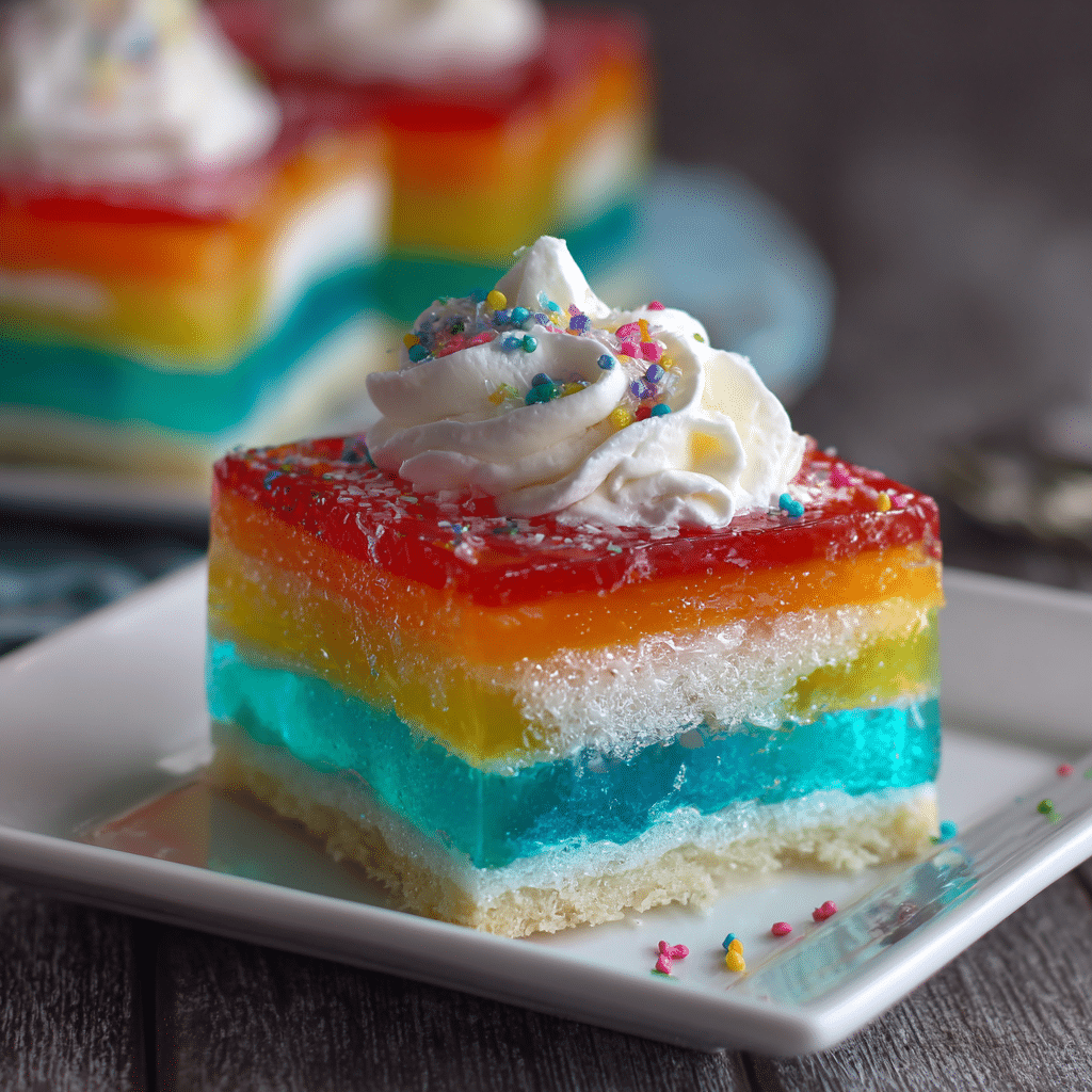 Rainbow Jello Poke Cake – A Joyful Slice of Color and Sweet Memories