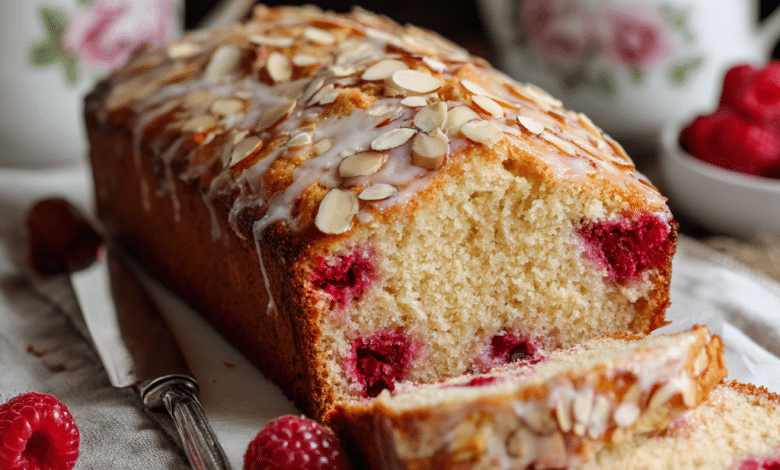 Raspberry Almond Loaf Cake