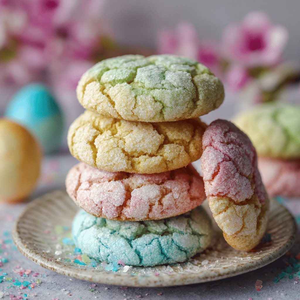 Springtime Crinkle Cookies with Pastel Sugar – Soft Little Joys for Bright Days
