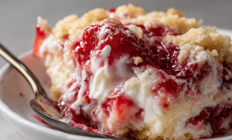 Strawberry Cheesecake Dump Cake