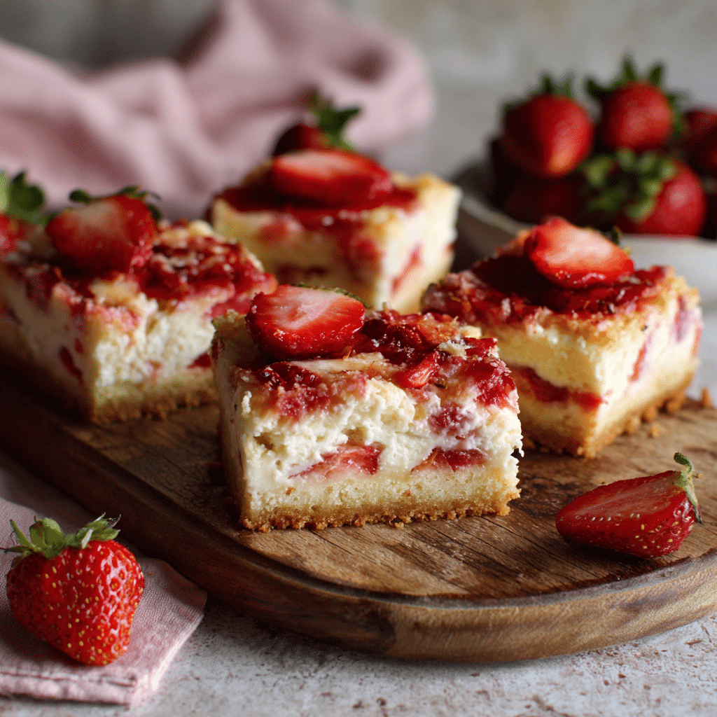 Strawberry Cheesecake Tray Bake – Creamy, Sweet & Made for Sharing