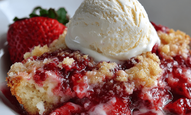 Strawberry Cream Cheese Dump Cake