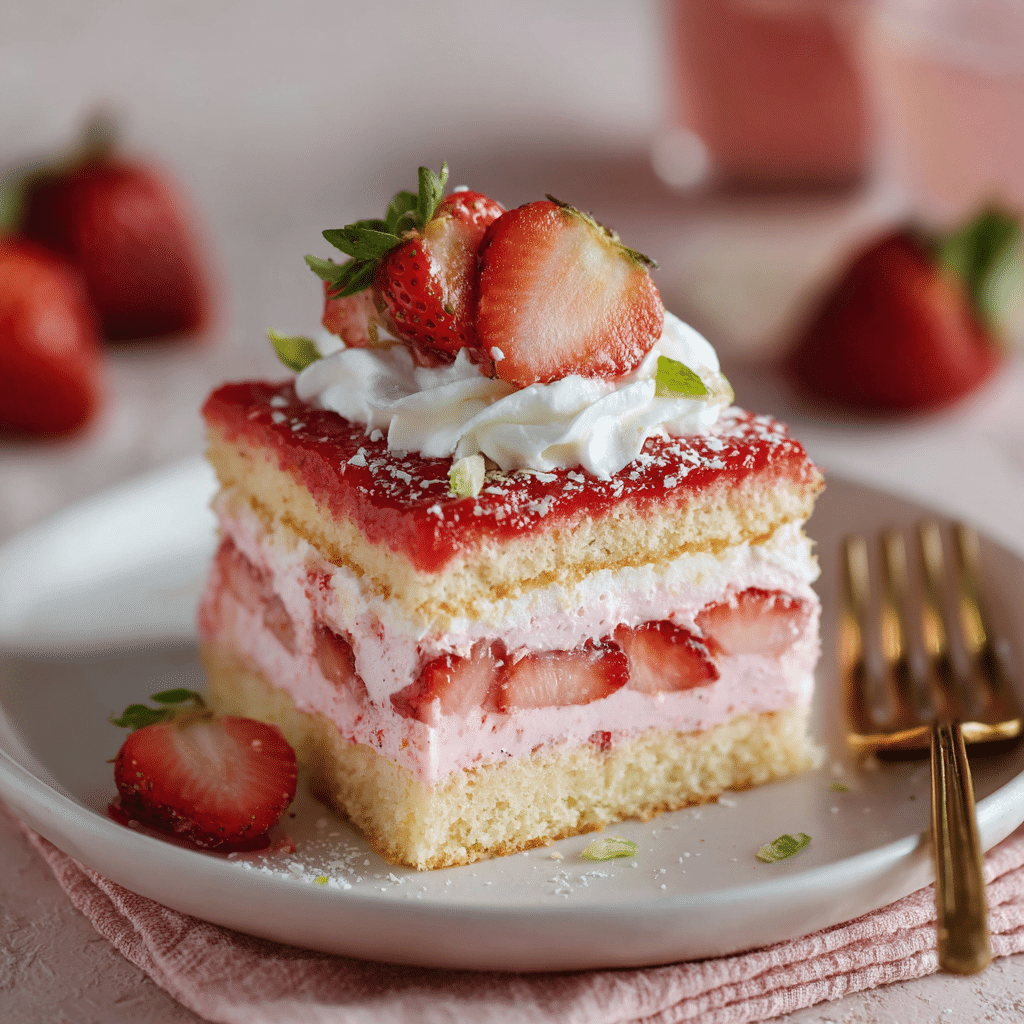 Strawberry Layered Sheet Cake Dessert – A Sweet Taste of Summer Love