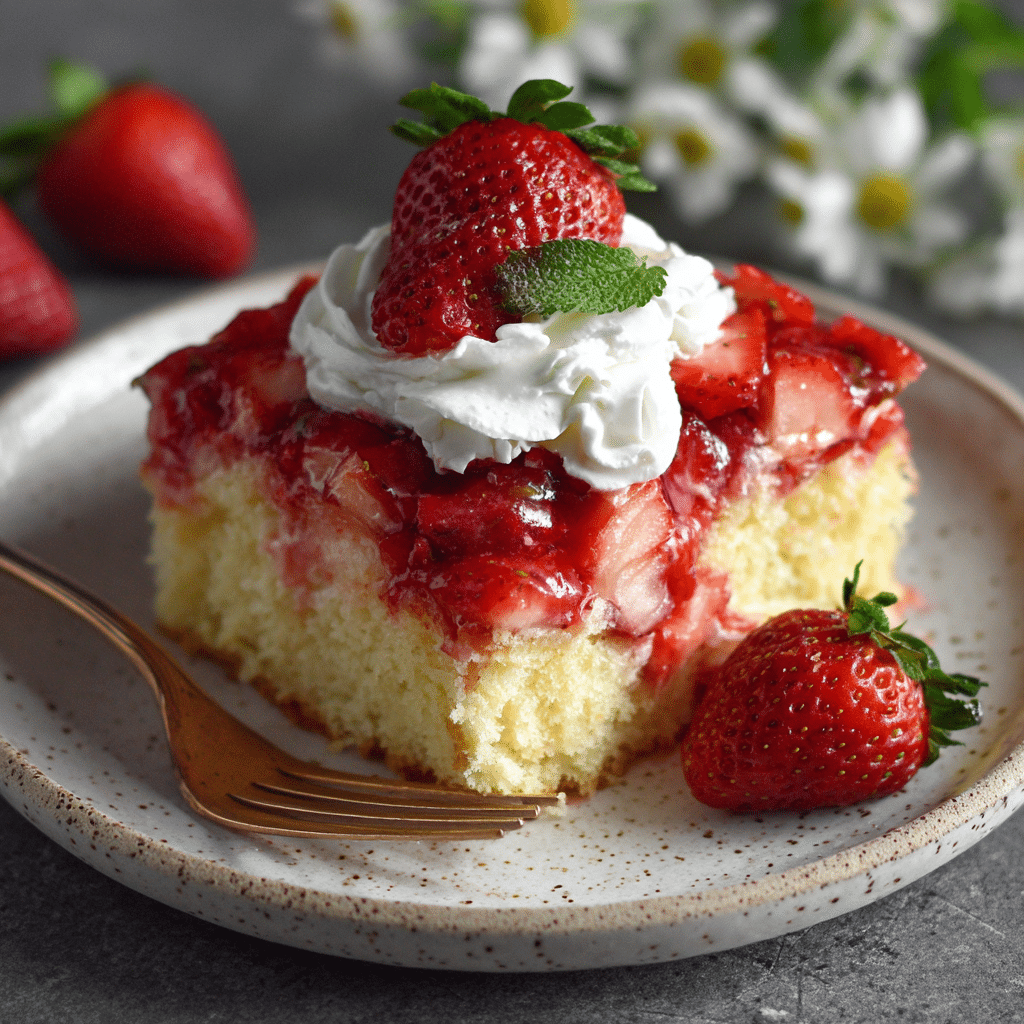 Strawberry Poke Cake with Fresh Strawberries – Sweet, Juicy, and Full of Love
