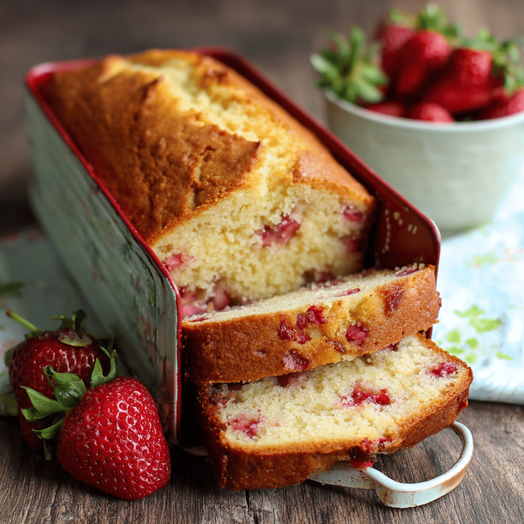 Strawberry Pound Cake in Loaf Pan – Sweet, Buttery, and Full of Love
