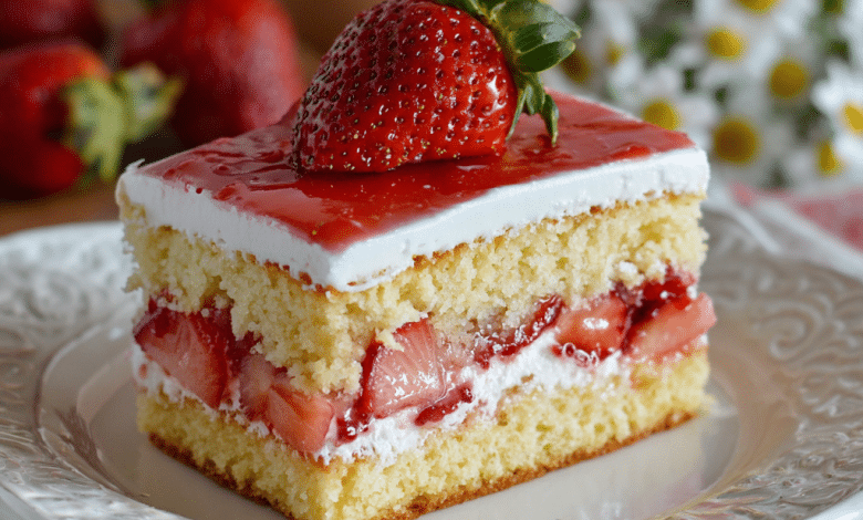 Strawberry Sheet Cake with Strawberry Filling – A Sweet Slice of Summer Love