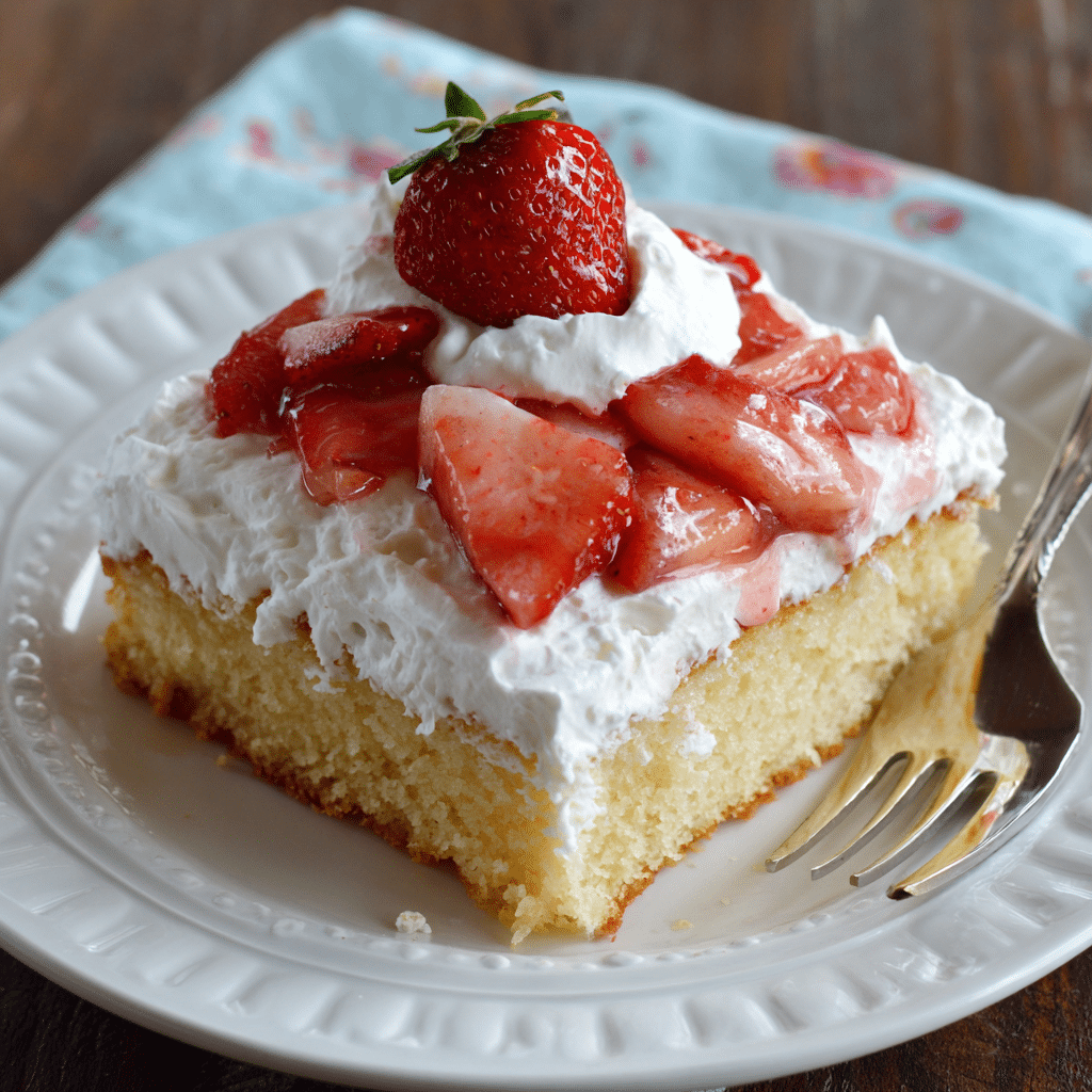 Strawberry Sheet Cake with Whipped Frosting – A Sweet Slice of Summer Love