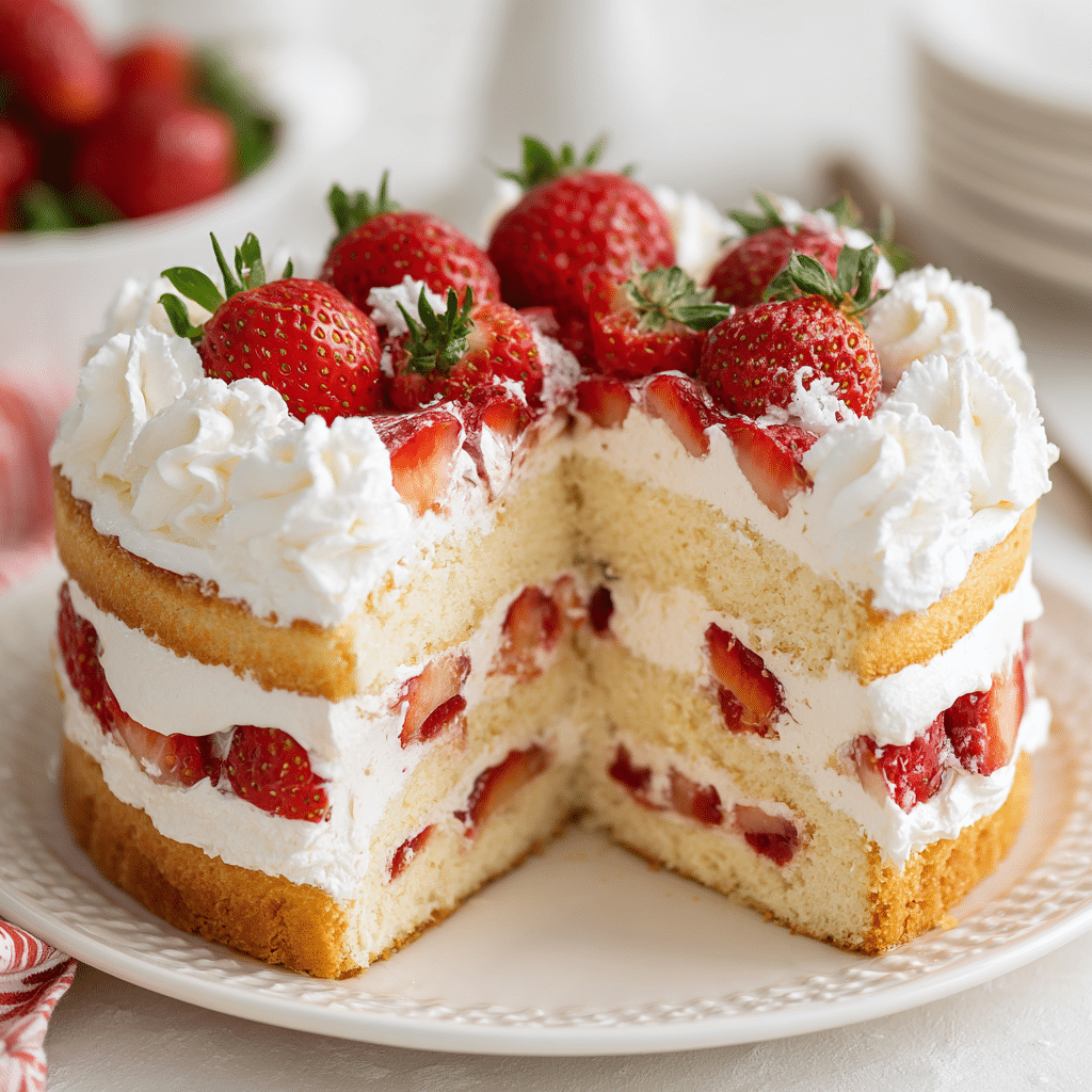 Strawberry Shortcake Cream Cake – The Soft, Sweet Cake That Feels Like Summer Love