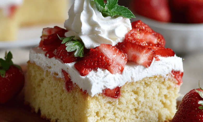 Strawberry Shortcake Sheet Cake