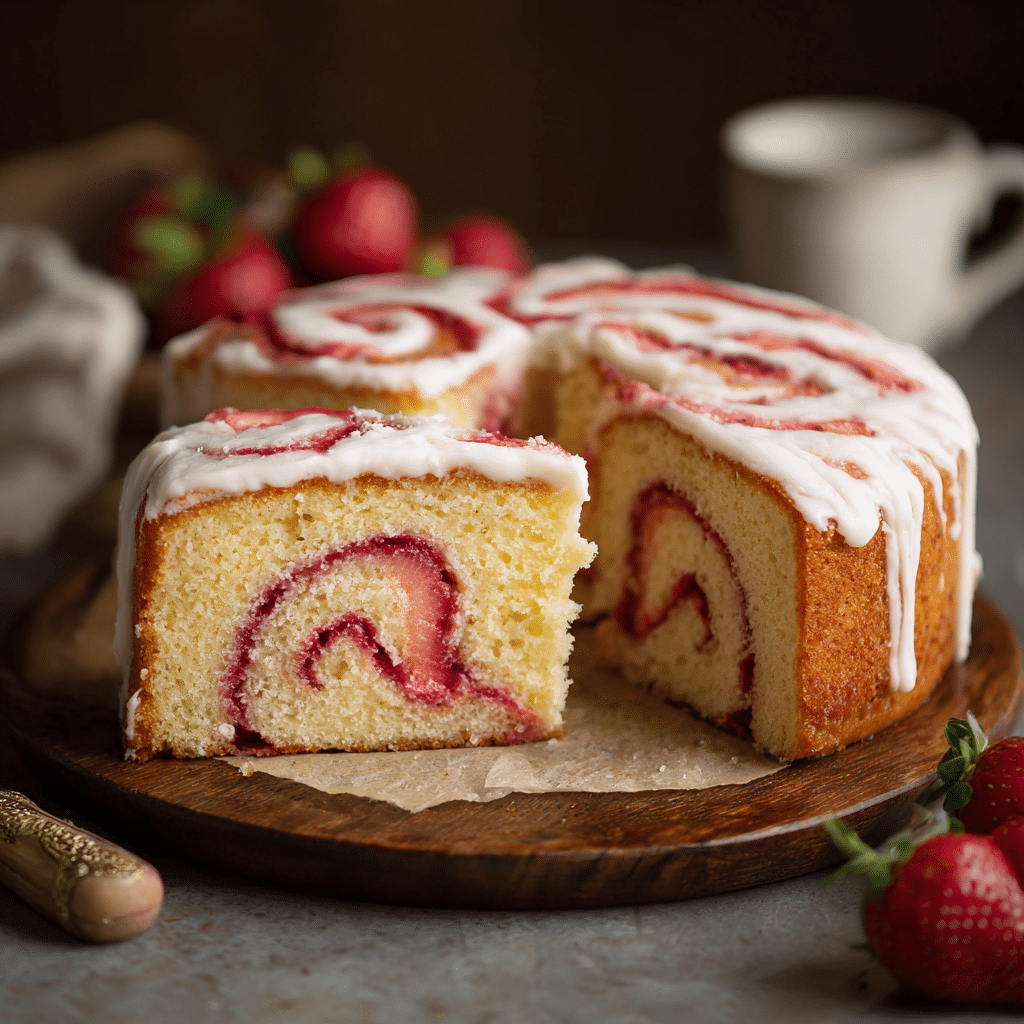 Strawberry Swirl Vanilla Cake – A Soft, Sweet Hug from My Kitchen