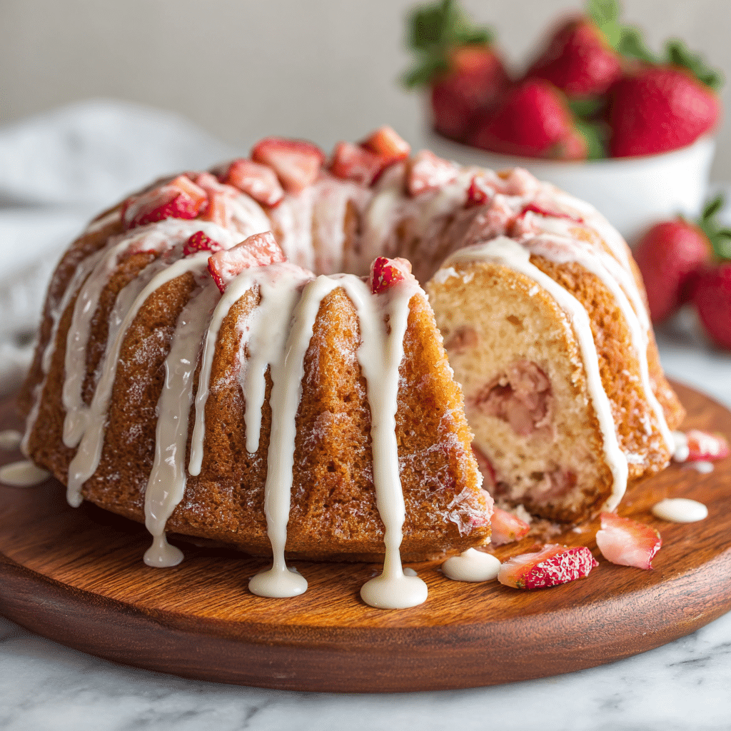 Strawberry Vanilla Bean Pound Cake – Soft, Buttery, and Filled with Sweet Strawberry Love