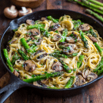 Best Asparagus Mushroom Pasta
