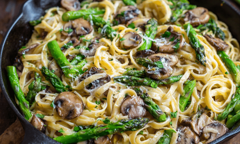 Best Asparagus Mushroom Pasta