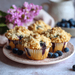 Blueberry Muffins with Crumble Topping