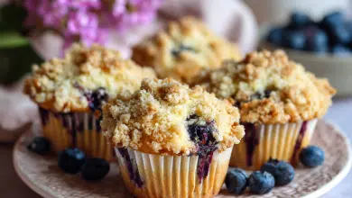 Blueberry Muffins with Crumble Topping
