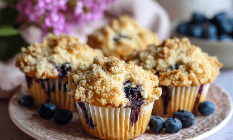 Blueberry Muffins with Crumble Topping