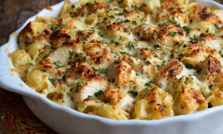 Chicken Alfredo Pasta Bake