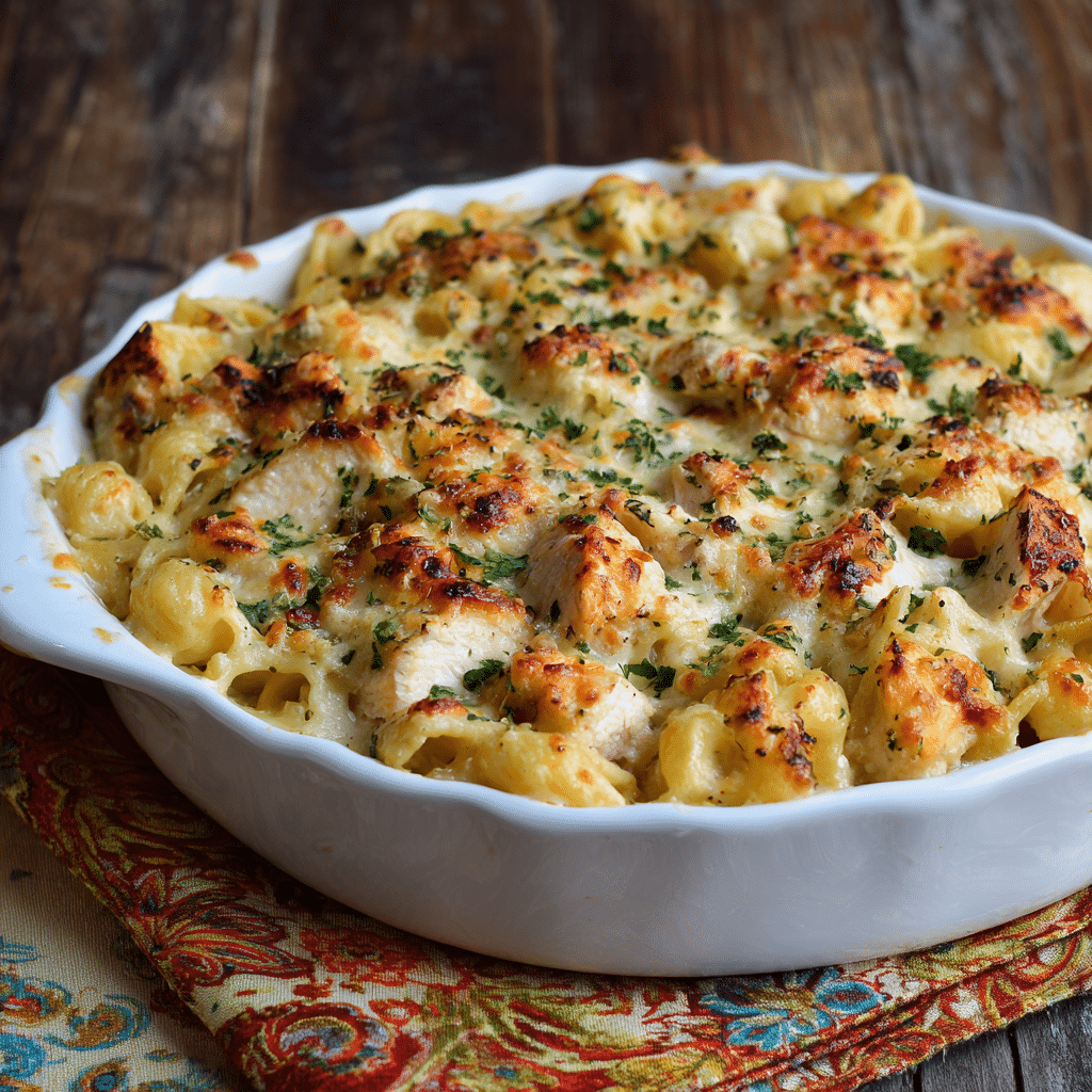 Chicken Alfredo Pasta Bake – Creamy, Golden, and Made With Love