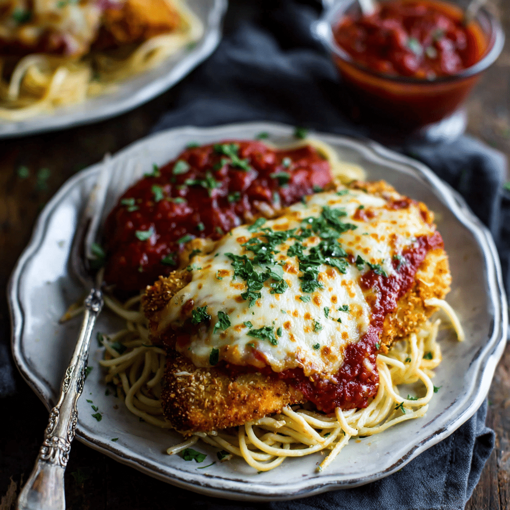 Chicken Parmesan with Marinara – Crispy, Cheesy, Pure Comfort on a Plate