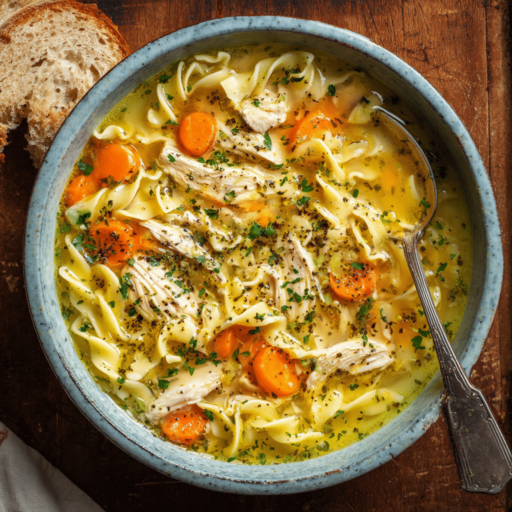 Comforting Chicken Noodle Soup – A Bowl of Warmth from My Heart