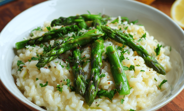 Creamy Lemon Asparagus Risotto
