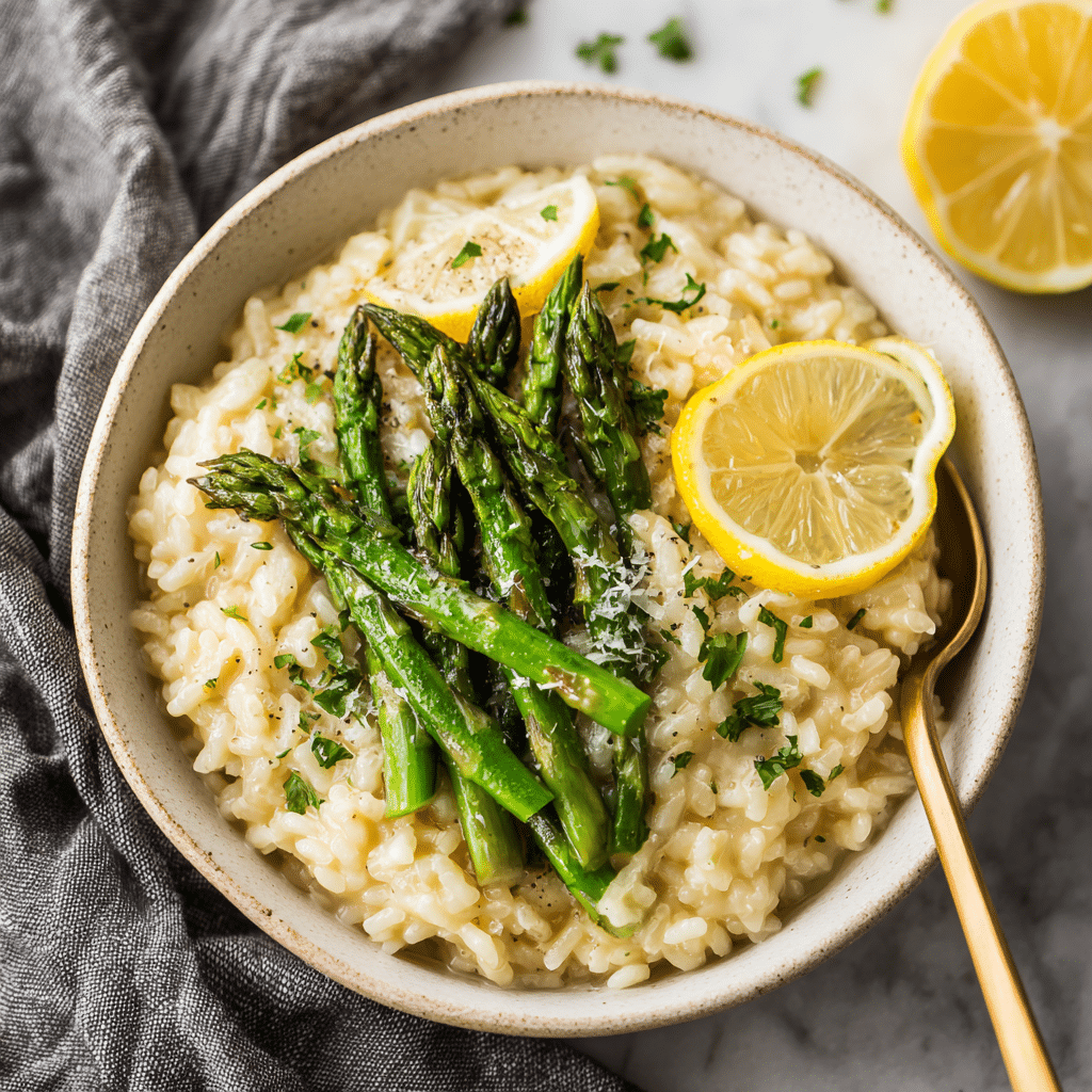 Easy Lemon Asparagus Risotto – A Bright and Comforting Bowl from My Kitchen