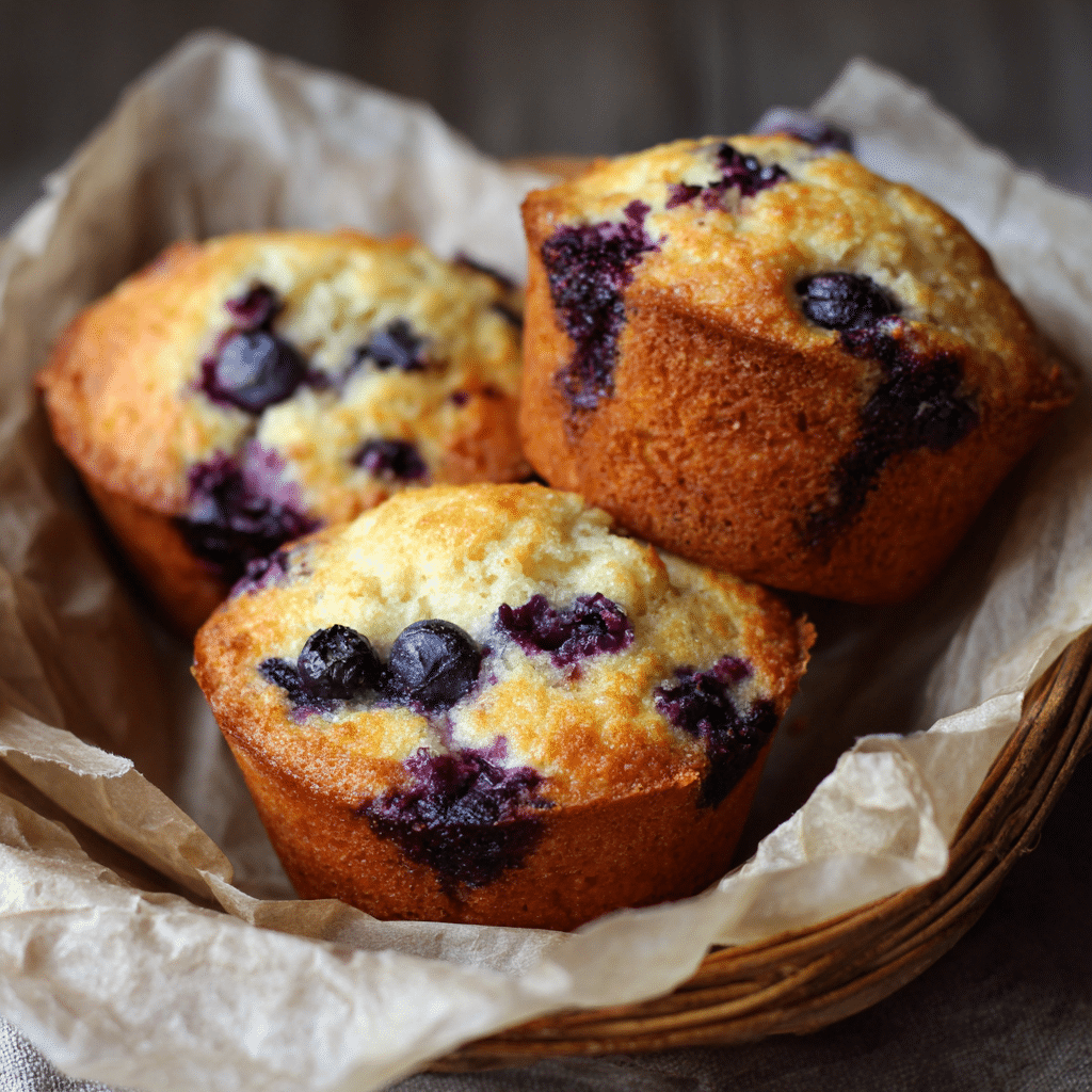 Fluffy Blueberry Muffins – Soft, Sweet, and Bursting with Blueberries