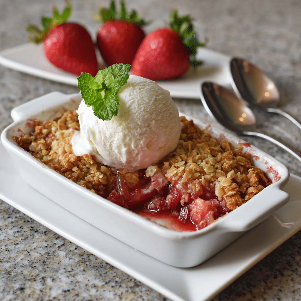 Fresh Strawberry Rhubarb Crisp Dessert – Sweet, Tangy, and Comforting From My Kitchen
