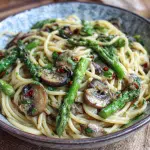 Garlic Asparagus Mushroom Pasta
