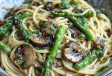 Garlic Asparagus Mushroom Pasta
