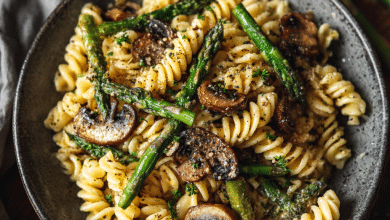 Healthy Asparagus Mushroom Pasta