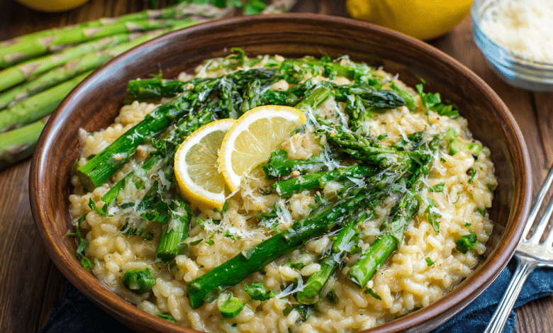 Healthy Lemon Asparagus Risotto