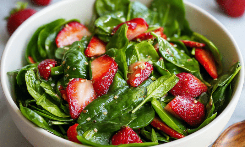 Healthy Strawberry Spinach Salad