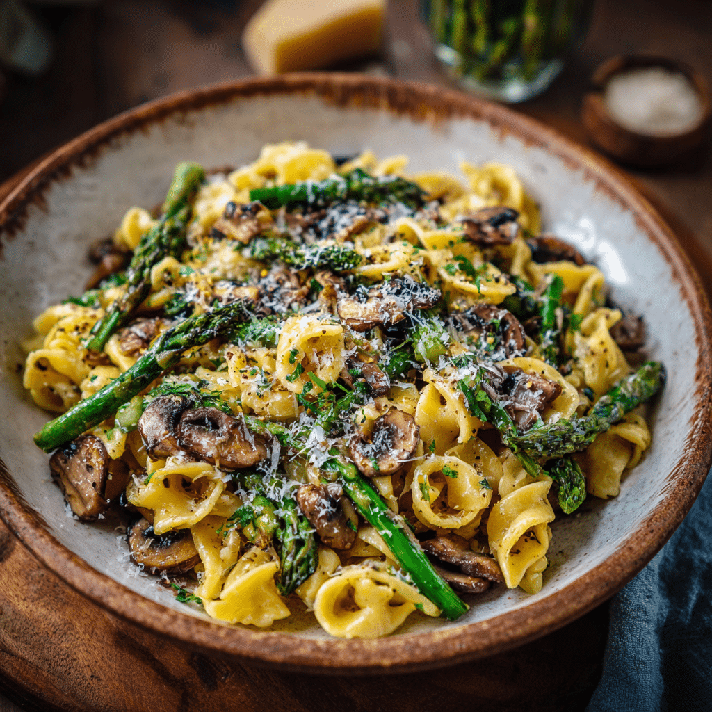 Homemade Asparagus Mushroom Pasta – A Cozy Taste of Spring