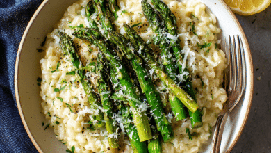 Lemon Asparagus Risotto with Parmesan