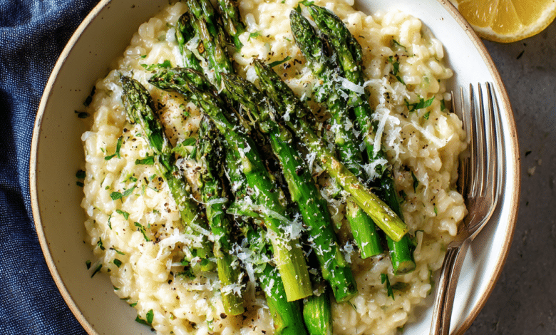 Lemon Asparagus Risotto with Parmesan