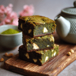 Matcha Brownies with White Chocolate Chunks