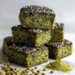 Matcha Mochi Brownies with Black Sesame