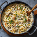 One Pot Chicken Alfredo Past