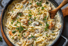 One Pot Chicken Alfredo Past