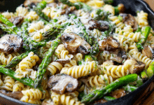 Homemade Asparagus Mushroom Pasta