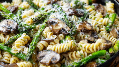 Homemade Asparagus Mushroom Pasta