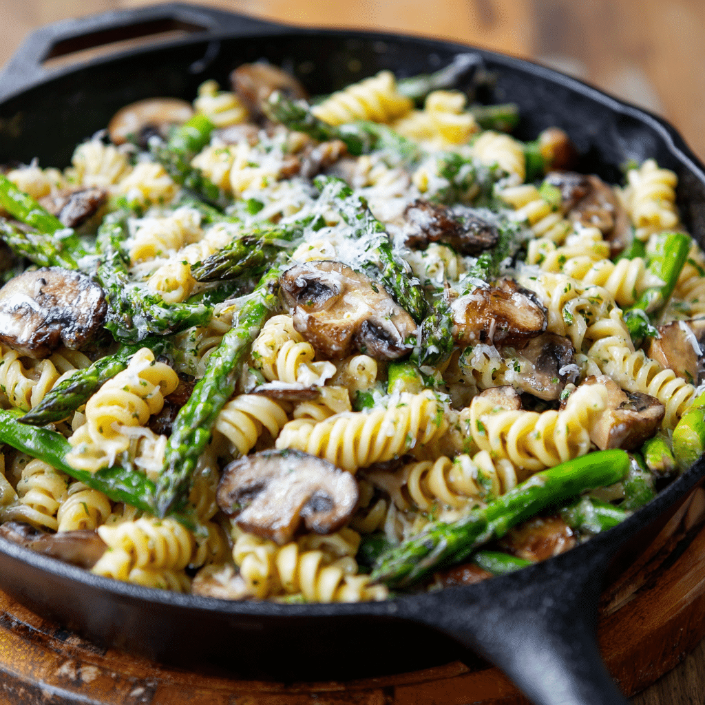 Parmesan Asparagus Mushroom Pasta – A Creamy Springtime Comfort Dish