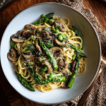 Simple Asparagus Mushroom Pasta